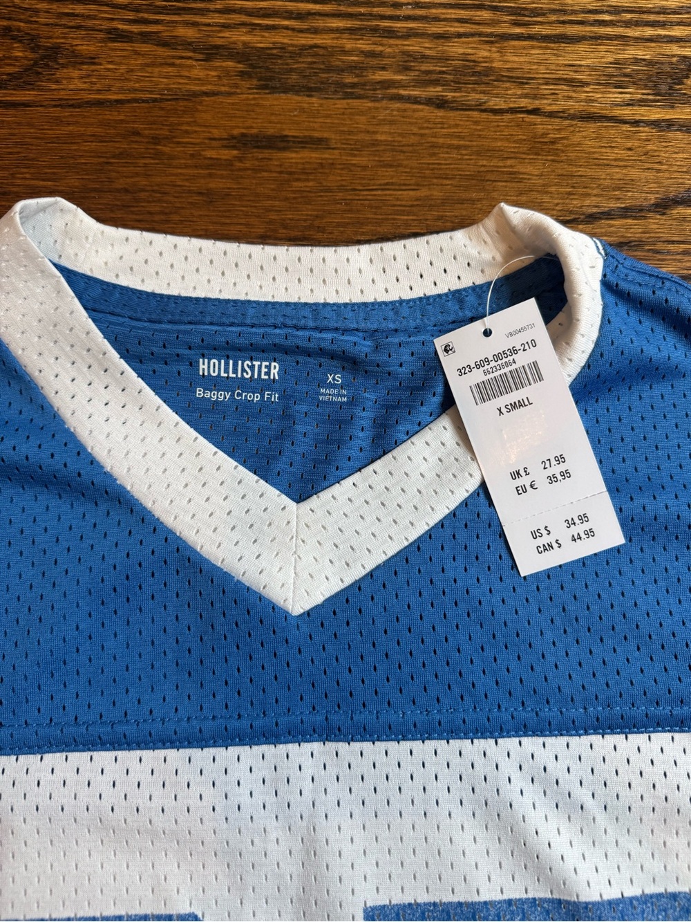 Hollister Blue and White Mesh Jersey with Red Number 25 - Picture 2 of 3